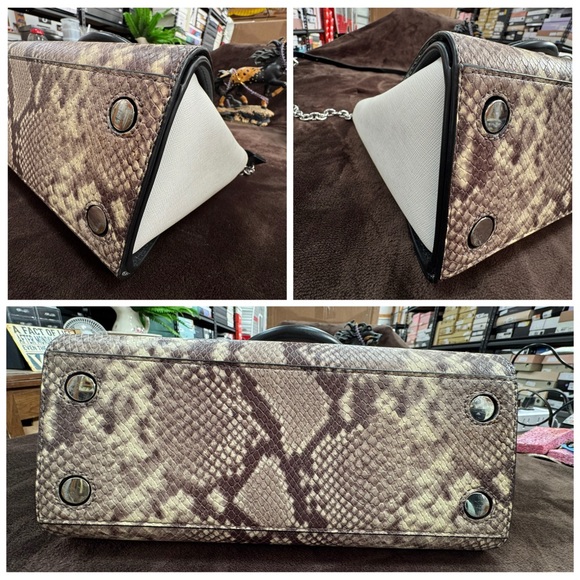 Michael Kors Snake Print Satchel Handbag - Picture 5 of 10